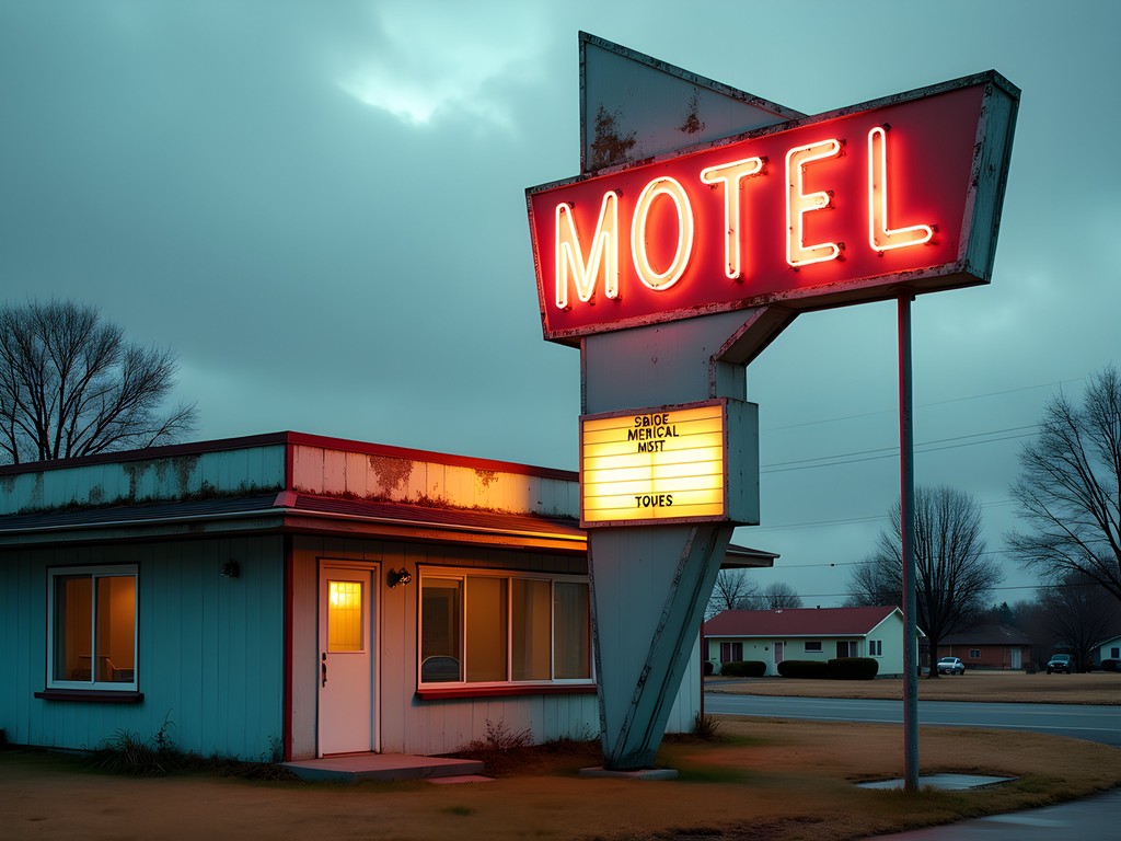 Vintage neon sign on East Sprague Avenue Spokane Washington