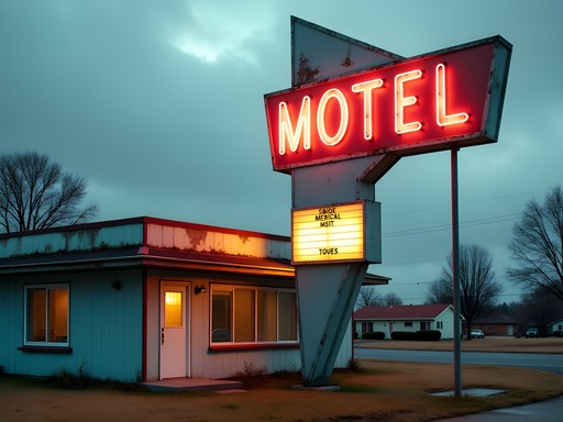 Vintage neon sign on East Sprague Avenue Spokane Washington