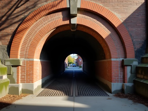 Historic steam tunnel entrance in downtown Spokane Washington