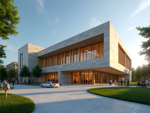 Modern architecture of the Chaldean Cultural Center in Sterling Heights with distinctive Middle Eastern design elements