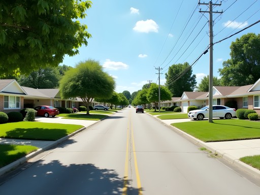 Well-preserved 1960s mid-century ranch homes in Hampton Circle subdivision of Sterling Heights