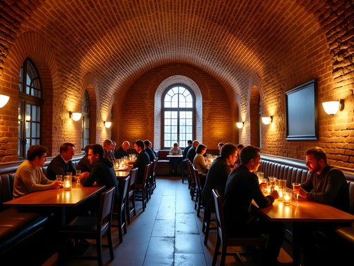 Historic vaulted interior of Püssirohukelder (Gunpowder Cellar) pub in Tartu