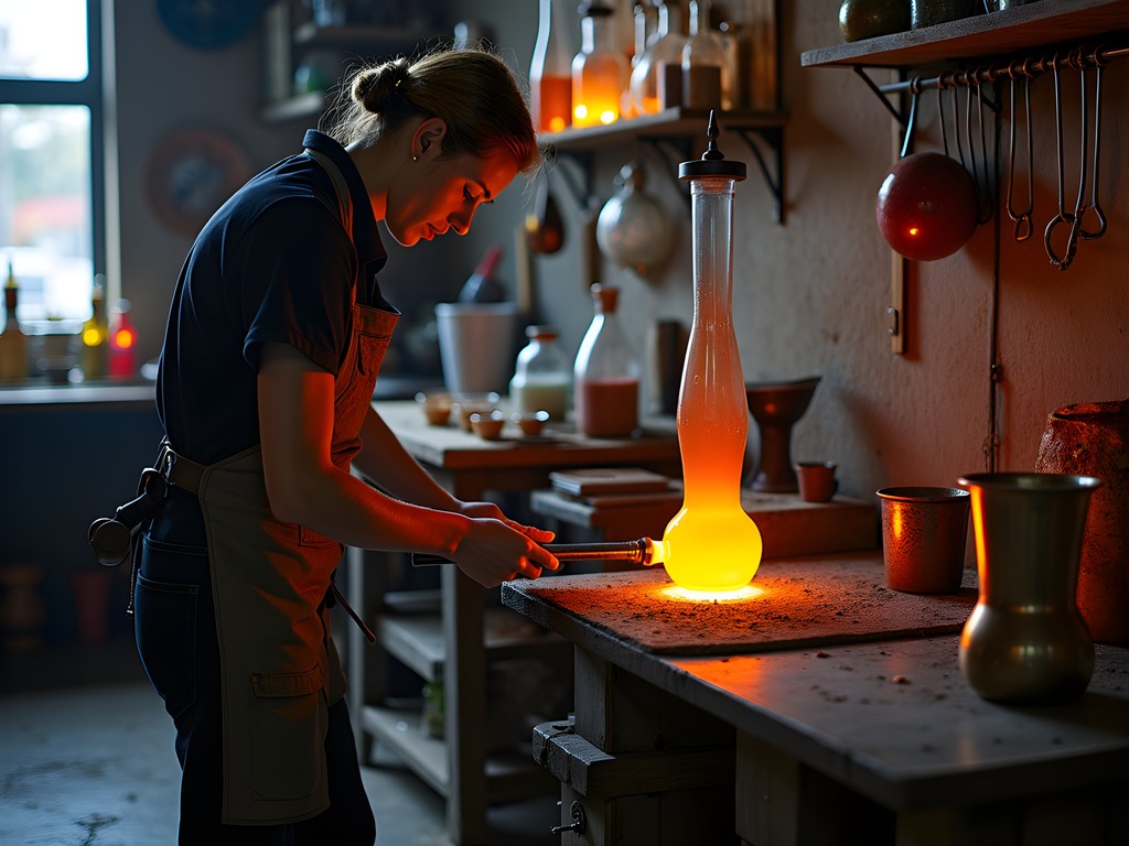 Artisan glassblowing studio on Granville Island Vancouver