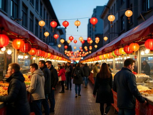 Vibrant food stalls at Richmond Night Market near Vancouver