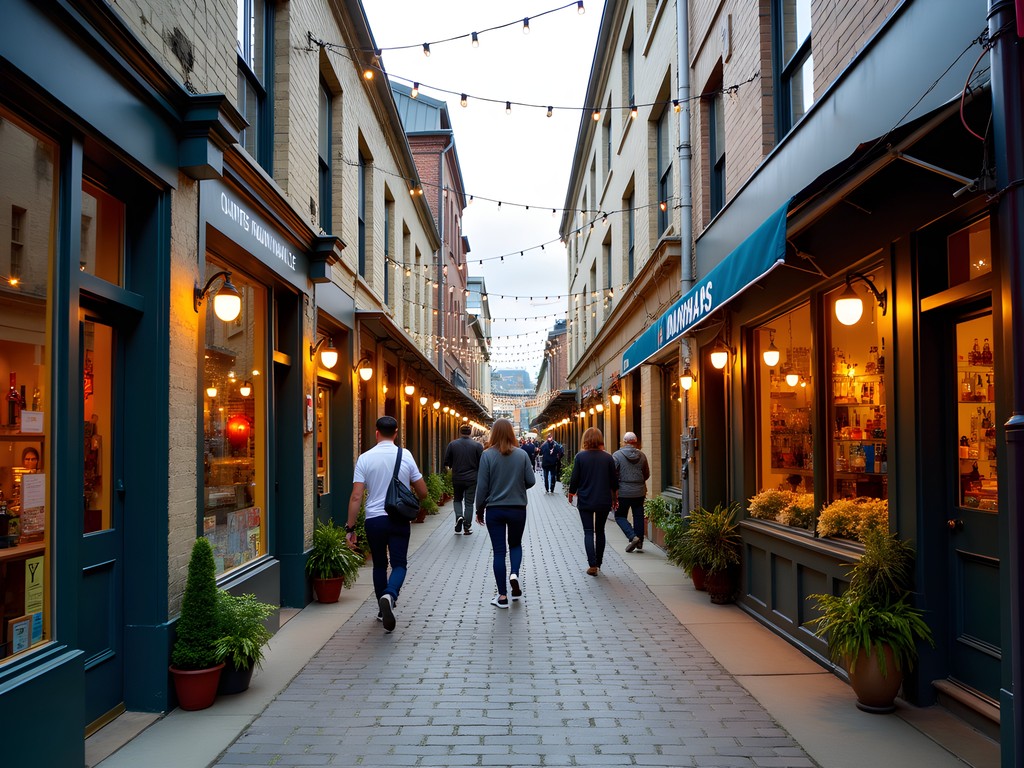 Vibrant Hannah's Laneway in Wellington with artisanal food shops and people