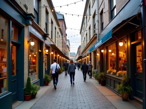 Vibrant Hannah's Laneway in Wellington with artisanal food shops and people