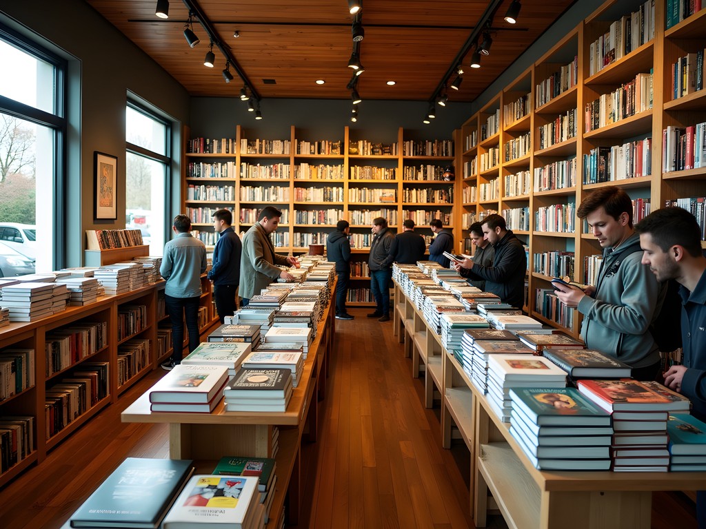 Interior of Unity Books Wellington showing bookshelves and browsing customers
