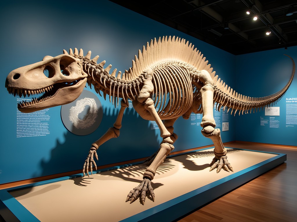Fossil display at Wichita's Museum of World Treasures showing marine reptile specimens