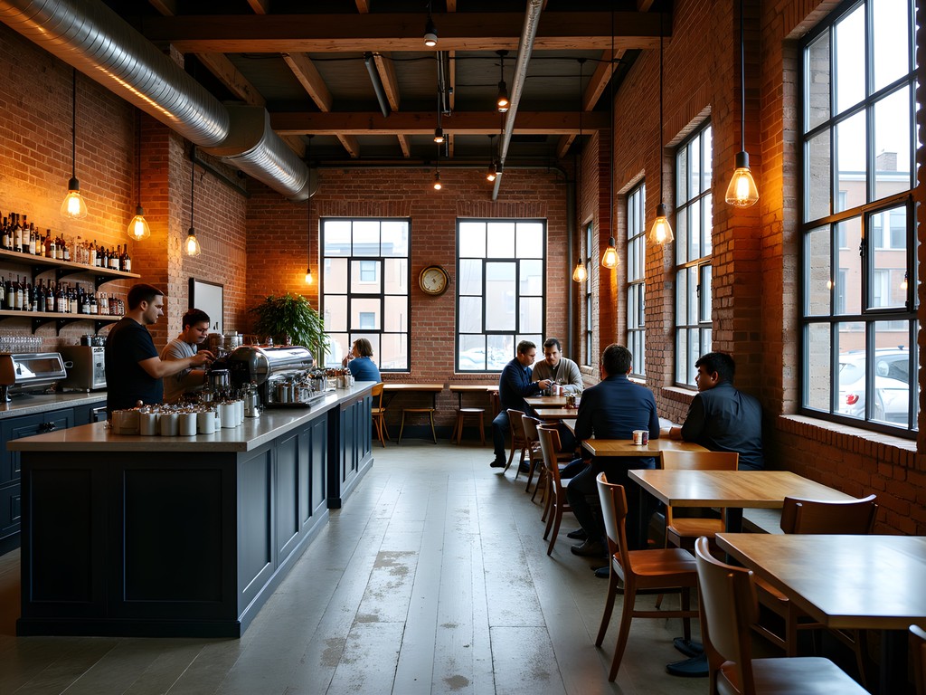 David enjoying coffee at a rustic industrial cafe in Worcester